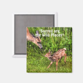 野外愛好家のための野生の鹿の子豚の野生動物 マグネット (正面/裏面)