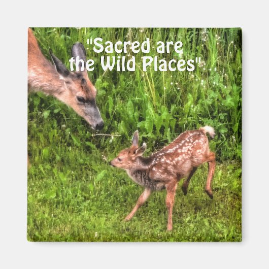 野外愛好家のための野生の鹿の子豚の野生動物 マグネット (正面)