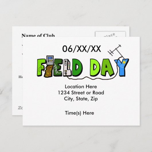 野外活動の日の写実的な昇進の郵便はがきはカスタマイズ! インビテーションポストカード (正面/裏面)