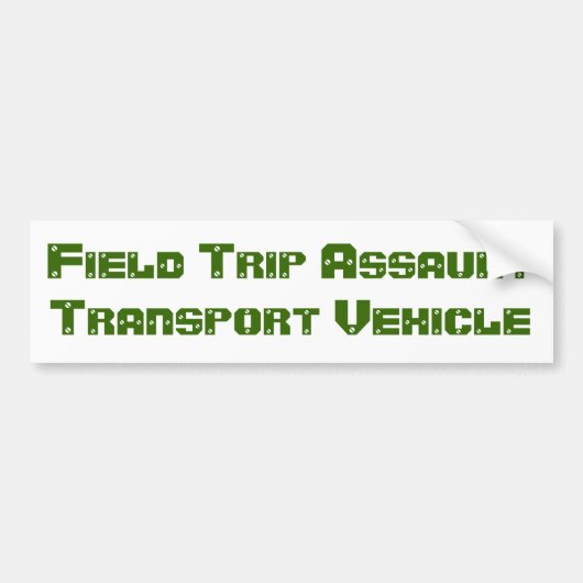 野外研究活動攻撃の輸送車 バンパーステッカー (正面)