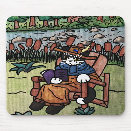野外読園猫 マウスパッド (正面)