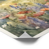 野山のポピー自然のシーン ポスター (角)