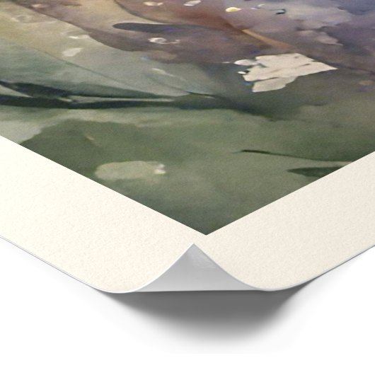 野山のポピー自然のシーン ポスター (角)