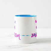 野心-ピンクのコップ ツートーンマグカップ (中央)