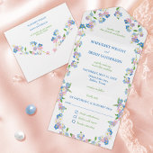 野忘れ花私ではなく青とピンクの水色 オールインワン招待状