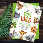 野性かわいい魔女の子の2歳の誕生日 招待状