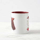 "野性のカーディナル" 鳥のコーヒーマグ マグカップ (中央)