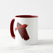 "野性のカーディナル" 鳥のコーヒーマグ マグカップ (正面左)