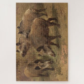 野性の猪が草の生えた風景(Rosa Bonheur) ジグソーパズル (縦)
