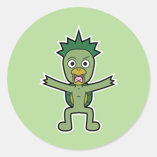 野性ガワパ日本のパ河童妖怪 ラウンドシール (正面)