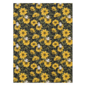 野性ヒマワリと金山鳥/黄色とgr テーブルクロス (正面)