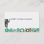 野性生物のジャングルのお母さん象のサファリ コーリングカード (裏面)