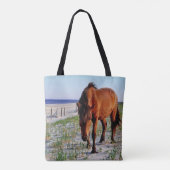 野性生物のトート、野生の馬、Assateagueの島 トートバッグ (裏面)