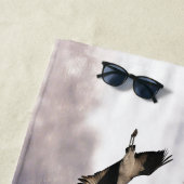 野性生物のビーチタオルを飛ばしているSandhillクレーン鳥 ビーチタオル (インサイチュ)