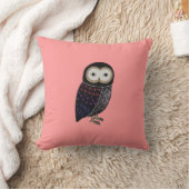 野性生物のフクロウの森林かわいくおもしろいな野生のフクロウのグラフィック クッション (ブランケット)