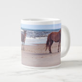 野性生物のマグ、野生の馬 ジャンボコーヒーマグカップ (正面右)