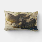 野性生物の枕、ハ虫類、ヘビ、ガラガラヘビ ランバークッション (裏面)