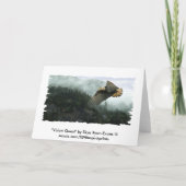 野性生物の白頭鷲及び霧深い森林挨拶状 カード (裏面)