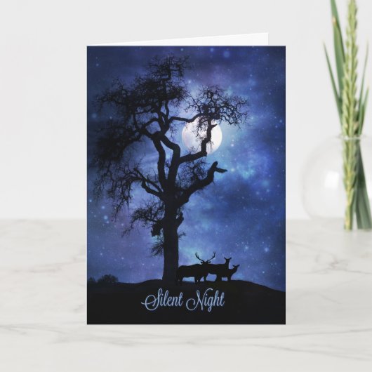 野性生物の自然のクリスマスカード、静かな夜 シーズンカード (正面)