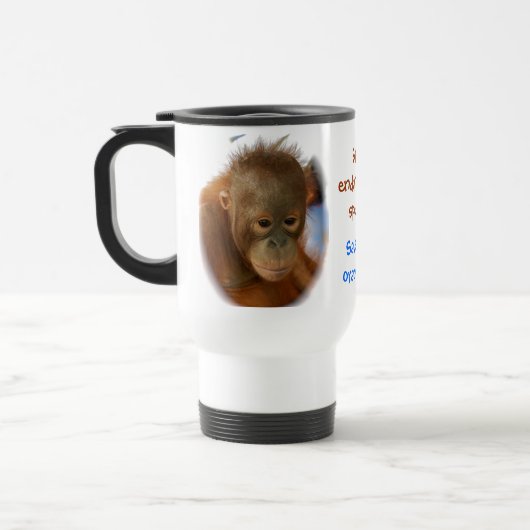 野性生物の~の保存のオランウータンを救って下さい トラベルマグ (左)