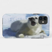 野性生物サポータのためのかわいいタテゴトアザラシ及び氷の芸術 Case-Mate iPhoneケース (裏面(横))
