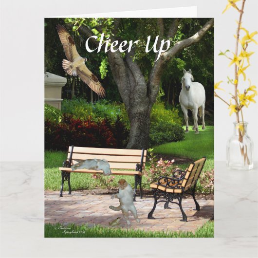 野性生物動物は挨拶状を元気づけます カード (黄色い花)