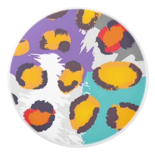 野性生物動物パターン セラミックノブ (正面)