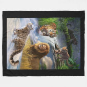 野性生物 フリースブランケット (正面(横))