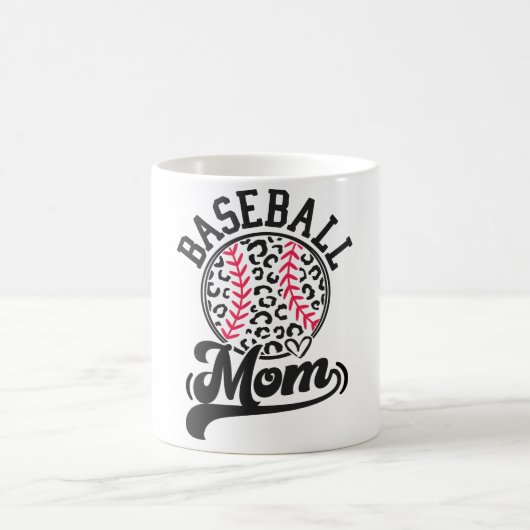 野性野球母ヒョウ柄 コーヒーマグカップ (中央)