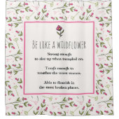 野感動的花模様の引用文 シャワーカーテン (正面)