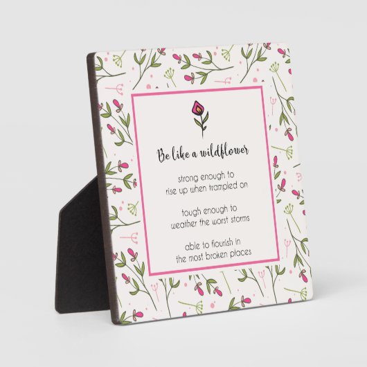 野感動的花模様の引用文 フォトプラーク (正面)