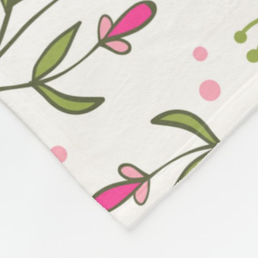 野感動的花模様の引用文 フリースブランケット (角)