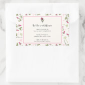 野感動的花模様の引用文 長方形シール (バッグ)