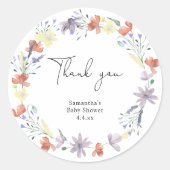 野感謝してい花の赤ちゃん ラウンドシール (正面)