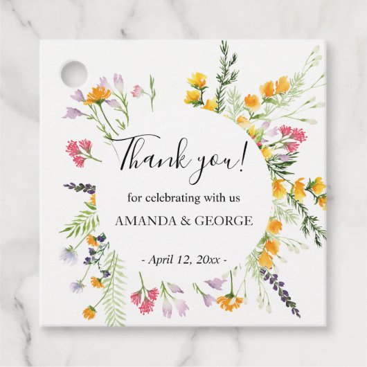 野感謝してい花メッセージカード フェイバータグ (正面)