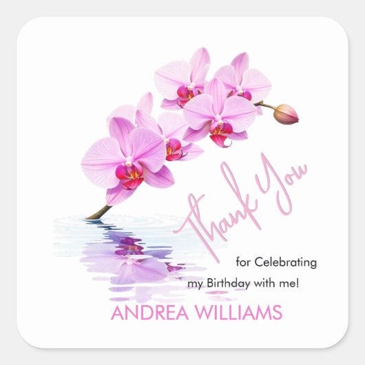 野感謝してい蘭50誕生日 スクエアシール (正面)