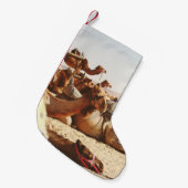 野戦のラクダ五頭 スモールクリスマスストッキング (正面 (吊り時))