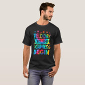 野戦日ゲームを開始する絞り染めスクール分野 Tシャツ (正面フル)