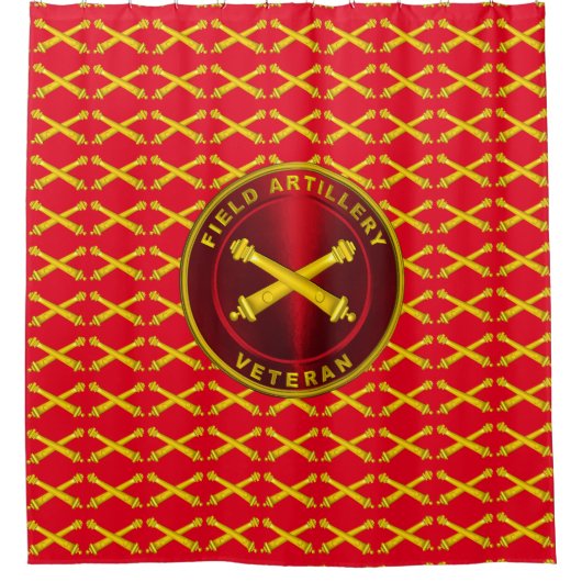 野戦砲兵退役軍人 シャワーカーテン (正面)