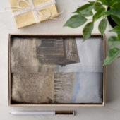 野擦り切れた原の外の納屋と馬 薄葉紙 (ギフト)