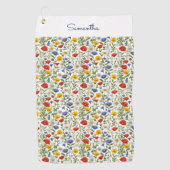 野数々の花パーソナライズされたフローラかわいらし色 ゴルフタオル (正面)