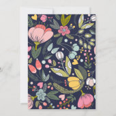 野数々の花牧草地ネイビーベビー 招待状 (裏面)