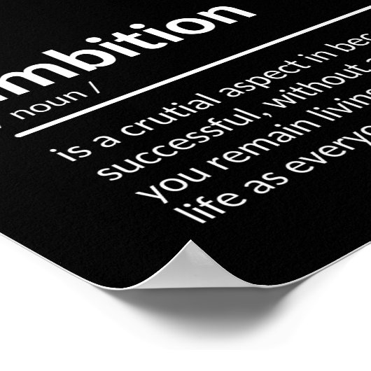 野望やる気を起こさせるの力についての引用文 ポスター (角)