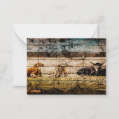 野木材に敷設されたロングホーン動揺して群 ノートカード (正面)