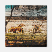 野木材に敷設されたロングホーン動揺して群 マグネット (正面)