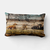 野木材に敷設されたロングホーン動揺して群 ランバークッション (裏面)