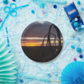 野火の夕日 ペーパープレート (パーティー)