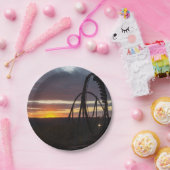 野火の夕日 ペーパープレート (パーティー)