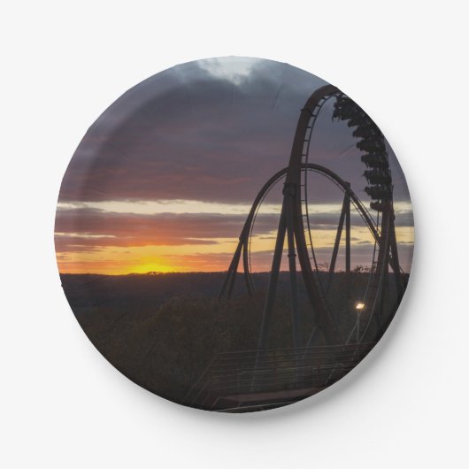 野火の夕日 ペーパープレート (正面)