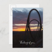 野火の考え葉書の上の日没 ポストカード (正面/裏面)